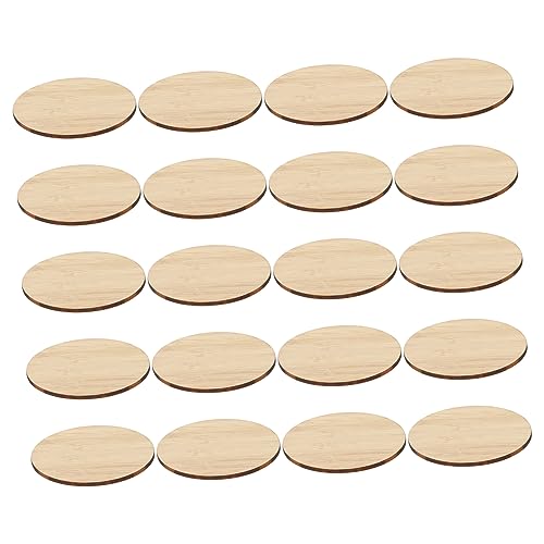 LOLIPPYY 20Stücke Unfertige Runde Bambusplatten für DIY Malerei Robust und Tragbar für Bastelprojekte und Natürliche und Sichere Malmaterialien von LOLIPPYY