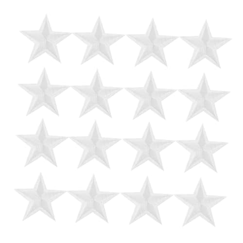 LOLIPPYY 24 Stück Pentagramm-patch Jeansjacke Verzierungen Gestickte Stern-aufnäher Zum Aufbügeln Sternenaufnäher Für Kleidung Sterne Bügelflicken Kleidung T-shirt Weiß Polyester von LOLIPPYY