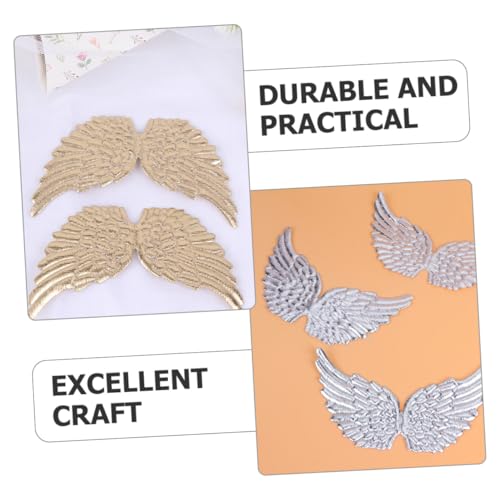 LOLIPPYY 24 Stück Teiliges Engel Flügel Aufnäher zum Aufnähen Leichte DIY Applikationen für Kleidung Taschen und Partydekoration Silber Goldfarbene Flügel für Vielseitige Stoffe LOLIPPYY 24 Stück Teiliges Engel Flügel Aufnäher zum Aufnähen Leichte DIY Applikationen für Kleidung Taschen und Partydekoration Silber Goldfarbene Flügel für Vielseitige Stoffe von LOLIPPYY