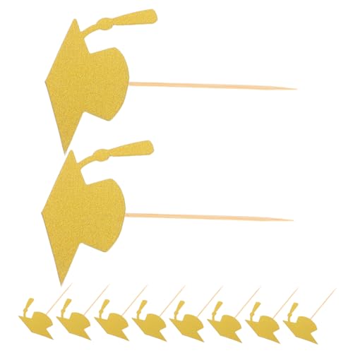 LOLIPPYY Stück Teiliges Graduation Cake Toppers Einzigartige Dekoration für Abschlussfeiern und Schulveranstaltungen für Kuchen und Cupcakes Goldene Farben zu Verwenden von LOLIPPYY