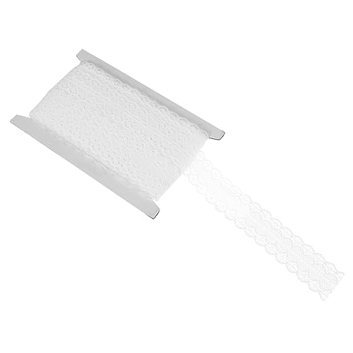 LOLIPPYY 25 Spitze reizwäschhe dessouts gardinen - vorhänge geschenkpakete DIY Zubehör bastelzeug Kleidungszubehör Hochzeit lang Stoff Fransen Bandrosa Und Nähmaterial Polyestergarn Weiß von LOLIPPYY