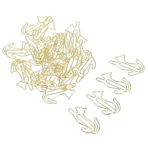 LOLIPPYY 25 Stück Teiliges Metall Lesezeichen Clips Katzenform Stabile Kreative Büroklammern für Notizen Dokumente Fotos Vielseitig Verwendbar Edles Design in Gold für Büro und Schule LOLIPPYY 25 Stück Teiliges Metall Lesezeichen Clips Katzenform Stabile Kreative Büroklammern für Notizen Dokumente Fotos Vielseitig Verwendbar Edles Design in Gold für Büro und Schule von LOLIPPYY