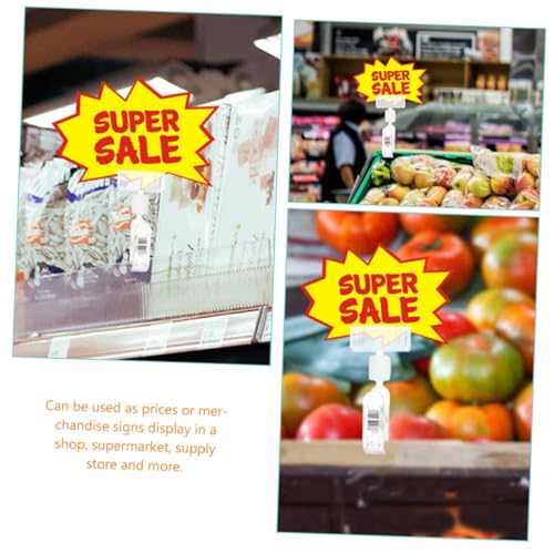 LOLIPPYY 25 Stück Teiliges Transparente Werbeclips Einstellbare Preisschildhalter Vielseitige Merchandise Retail schildklemmen für Ladenregale Supermarkt displays Einfache Befestigung von LOLIPPYY
