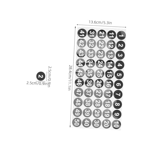 LOLIPPYY 25Blatt Rundnummer Aufkleber Selbstklebende Wasserfeste Nummern Etiketten Klebeetiketten für Lager Inventar Organisation Büro und Schule von LOLIPPYY