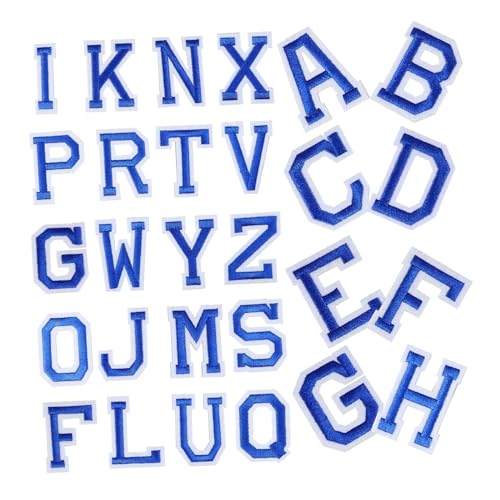 LOLIPPYY 26 Stück Teiliges Bügelbuchstaben Bestickte Alphabet patches aus Polyester zum Aufbügeln und Verstärken von Kleidung Rucksäcken Hosen und Taschen Dekorative Reparaturflicken von LOLIPPYY