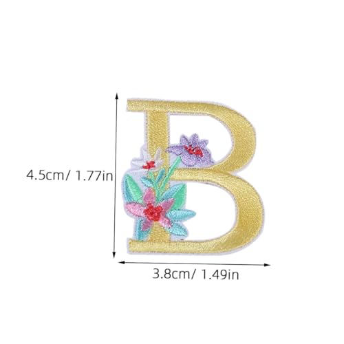 LOLIPPYY 26 Stück Teiliges Kleine Bügelbuchstaben aus Stoff mit Blumenmotiv zum Aufbügeln oder Aufnähen Dekorative Applikationen für Kleidung Rucksäcke Schuhe und DIY textilien Praktisch von LOLIPPYY