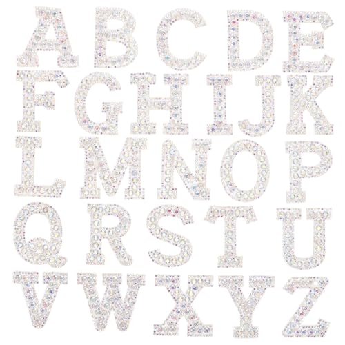 LOLIPPYY 26 Stück Teiliges Strass Bügelbuchstaben mit Selbstklebenden Glitzer Aufnähern zum Aufbügeln Kleidung Jeans Taschen und Rucksäcken DIY Textil Sticker für Reparatur und Dekoration LOLIPPYY 26 Stück Teiliges Strass Bügelbuchstaben mit Selbstklebenden Glitzer Aufnähern zum Aufbügeln Kleidung Jeans Taschen und Rucksäcken DIY Textil Sticker für Reparatur und Dekoration von LOLIPPYY
