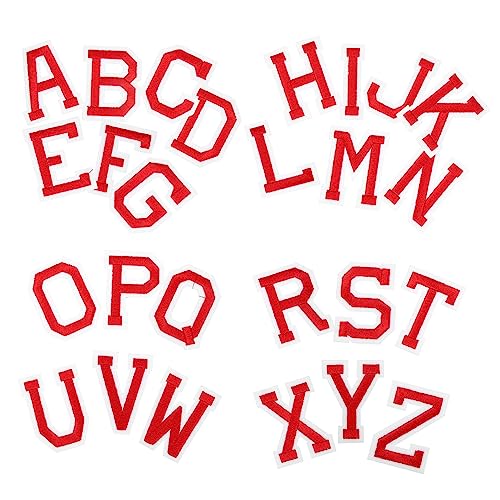 LOLIPPYY 26Stücke Aufbügelbuchstaben A Z Rote Alphabet Patches für Kleidung Jeans Taschen und Mehr zum Dekorieren und Abdecken von Löchern Eisen von LOLIPPYY