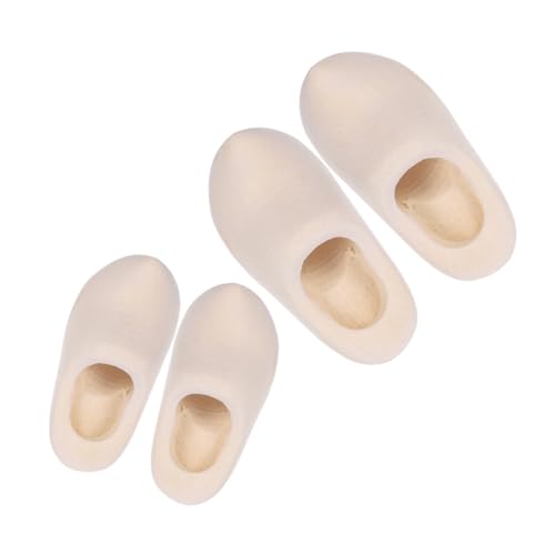 LOLIPPYY 2Paare Holzschuhe Schlüsselanhänger DIY Rohlinge Dekorationszubehör für Puppenhaus Mini Hausgestaltungen und Bastelprojekte von LOLIPPYY