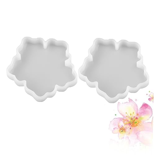 LOLIPPYY 2Stücke DIY Silikonform für Blumenanhänger und Untersetzer Epoxidharz Gießform für Handwerksprojekte für Zuhause und Bastelstudios Weiß S von LOLIPPYY