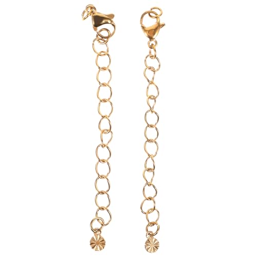 LOLIPPYY 2Stücke Halskettenverlängerungen für DIY Schmuckherstellung Goldene Verlängerungsketten für Armbänder für Individuelles Design von LOLIPPYY