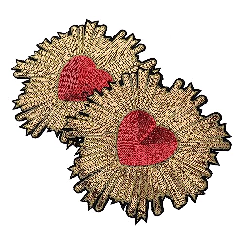 LOLIPPYY 2Stücke Herz Pailletten Aufnäher Glänzende DIY Kleidung Dekoration Aufkleber für Stoffgestaltungen und Modeaccessoires LOLIPPYY 2Stücke Herz Pailletten Aufnäher Glänzende DIY Kleidung Dekoration Aufkleber für Stoffgestaltungen und Modeaccessoires von LOLIPPYY