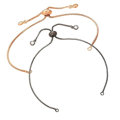 LOLIPPYY 2Stücke Verstellbare Zugkette Schmuckherstellung für Armbänder Handgemachte Kettenbasis Roségold und Slider Stoppper zur Anpassung der Handgelenkgröße LOLIPPYY 2Stücke Verstellbare Zugkette Schmuckherstellung für Armbänder Handgemachte Kettenbasis Roségold und Slider Stoppper zur Anpassung der Handgelenkgröße von LOLIPPYY
