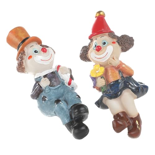 LOLIPPYY 2stücke Kunstharz Clown Dekofigur Für Schreibtisch Und Garten Cartoon-Clown-Figur Als Haus Und Bürodekor Clown Ornamente Mit Stabilen Standfuß LOLIPPYY 2stücke Kunstharz Clown Dekofigur Für Schreibtisch Und Garten Cartoon-Clown-Figur Als Haus Und Bürodekor Clown Ornamente Mit Stabilen Standfuß von LOLIPPYY