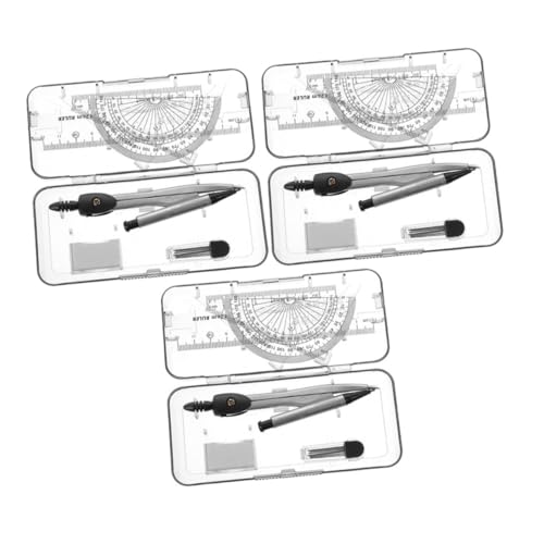 LOLIPPYY 3 Boxen Lineal und Zeichengeräte Teiliges Vielseitiges Mathematik Zeichenset mit Radiergummi Langlebig und Leicht für Schule Büro und Zuhause Geeignet von LOLIPPYY