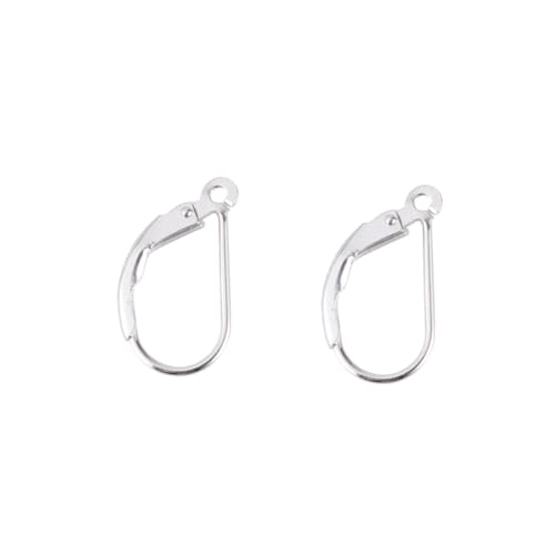 LOLIPPYY 3 Paare D Förmige Französische Ohrclips aus Reinem Silber Oval Geformte Ohrhaken für Damen DIY Schmuckzubehör Hypoallergen Ohrverschluss Accessoires von LOLIPPYY