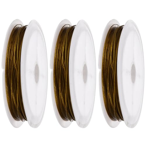 LOLIPPYY 3 Rollen Goldfarbenes Schmuckdraht für DIY Juwelierarbeiten Flexibler Basteldraht für Schmuckherstellung Drahtformen Beading und Dekoration von LOLIPPYY