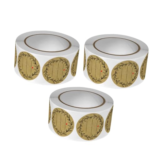 LOLIPPYY 3 Rollen Selbstklebende Marmeladenglas Etiketten Rund Wiederablösbar Beschriftbar für Einmachgläser Gewürzgläser Vorratsdosen Backwaren Küche Aufbewahrung von LOLIPPYY