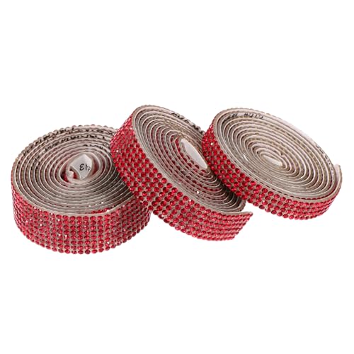 LOLIPPYY 3 Rollen Selbstklebendes Strassband Reihen Flexible Bastel Rhinestone für Auto und Kleidung Dekoration Zuschneidbar Glitzernde DIY Schmuckbänder von LOLIPPYY