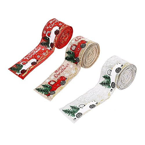 LOLIPPYY 3 Rollen Weihnachtsband Kreative Geschenkbänder Rot Hellbraun Silber für DIY Dekoration Geschenkverpackung und Party Accessoires Langlebig und Farbecht LOLIPPYY 3 Rollen Weihnachtsband Kreative Geschenkbänder Rot Hellbraun Silber für DIY Dekoration Geschenkverpackung und Party Accessoires Langlebig und Farbecht von LOLIPPYY
