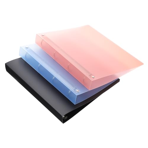 LOLIPPYY 3 Stück D ring Ordner Transparente Dokumentenordner in Schwarz Blau und Rot Lose Büro organizer für Papierablage Langlebige Aktenordner für Büro und Schule von LOLIPPYY