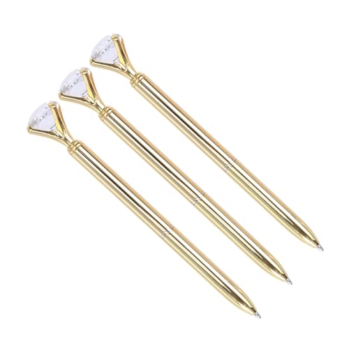 LOLIPPYY 3 Stück Goldfarbener Metallkugelschreiber mit Großem Diamant Teiliges Feine Spitze Glattes Schreiben Langlebig für Schule und Büro Eleganter Kugelschreiber Stift LOLIPPYY 3 Stück Goldfarbener Metallkugelschreiber mit Großem Diamant Teiliges Feine Spitze Glattes Schreiben Langlebig für Schule und Büro Eleganter Kugelschreiber Stift von LOLIPPYY