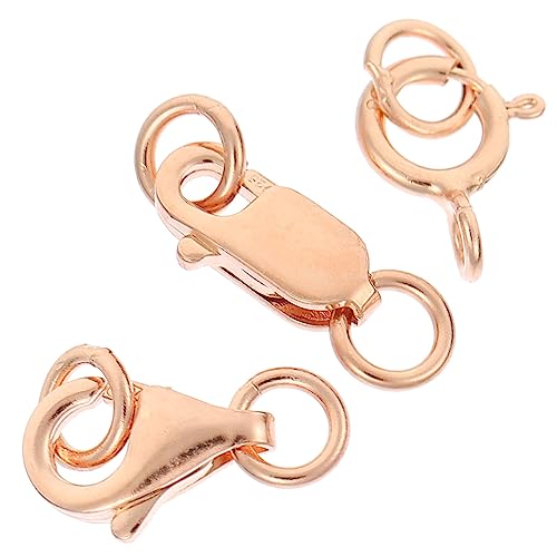LOLIPPYY 3 Stück Hummerschere Haken Schließe Schmuck Verschluss Für Rostfrei Klaue Reiz Schlüssel Herstellung Karabiner-schmuckverschluss Armbandverschlüsse Rose Gold Silber- von LOLIPPYY