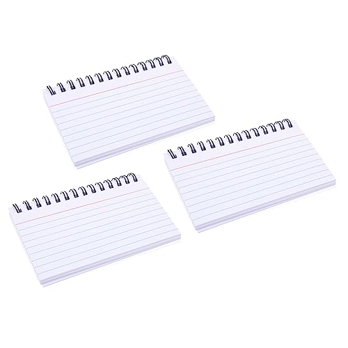 LOLIPPYY 3 Stück Kleine Notizblöcke Spiralbindung Handliche Pocket Notepads für Planung und Organisation Praktische Indexkarten für Schüler und Lehrer Weiße Kompakte Memo Pads von LOLIPPYY