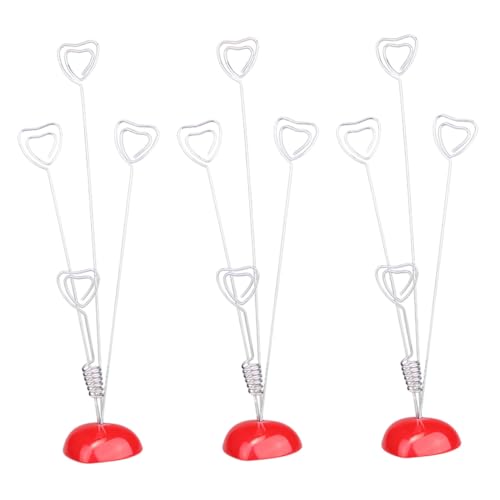 LOLIPPYY 3 Stück Memo Clips Herzförmig Resin Notizhalter Tischkartenhalter für Hochzeit Party Büro Fotohalter für Fotos und Karten in Rot von LOLIPPYY
