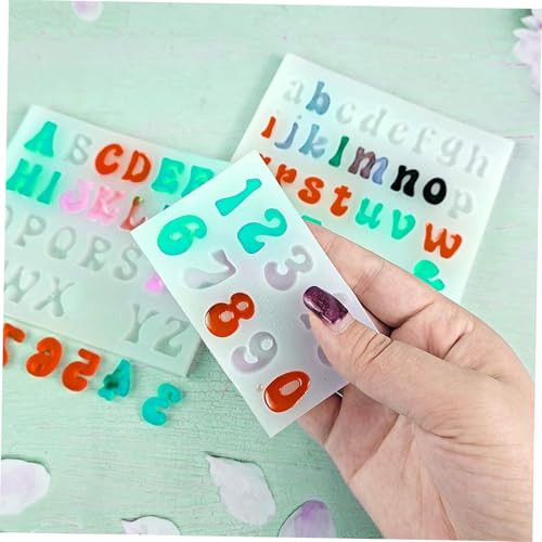 LOLIPPYY 3 Stück Silikonform für Epoxidharz Zahlen und Buchstaben Flexibel Wiederverwendbar DIY Basteln Schmuckformen Handliche Silikon Gießform für Individuelle Dekoration und Heimkunst von LOLIPPYY