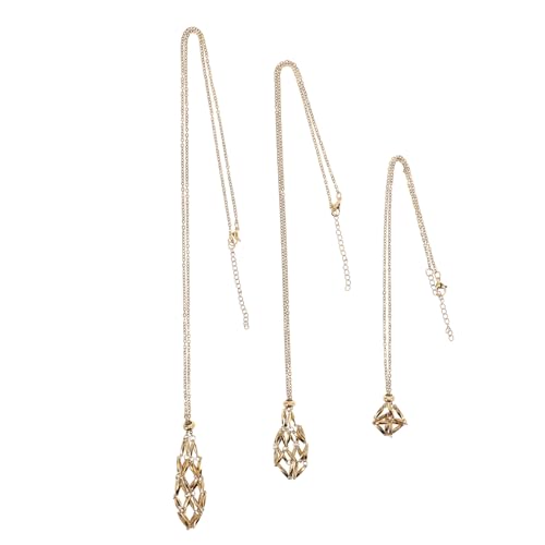 LOLIPPYY 3 Stück Teiliges Crystal Stone Holder Halskette mit Käfig Verstellbar Leichter Stil Netzhalskette für DIY Schmuck mit Kristallen Vielseitiger Halsschmuck für Damen und Herren von LOLIPPYY