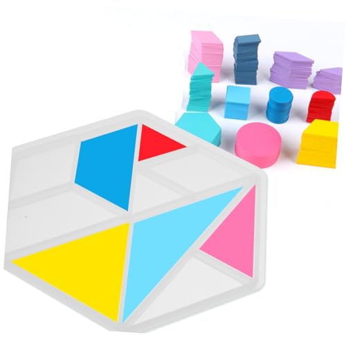 LOLIPPYY 3 Stück Teiliges DIY Silikon Gießform für Jigsaw Puzzle Hexagon Tangram Praktische Bastelwerkzeuge für Kreative Harzkunst und Handgefertigte Dekorationen von LOLIPPYY