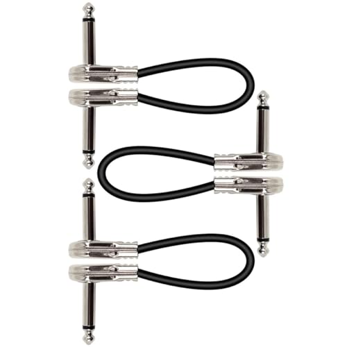 LOLIPPYY 3 Stück Teiliges Gitarren Patchkabel Flaches Silberbeschichtetes Kabel für Elektrische Gitarrenpedale für Musiker und Effektive Klangübertragung von LOLIPPYY