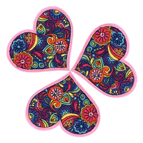 LOLIPPYY 3 Stück Teiliges Große Bestickte Bügelpatches für Jacken Rucksäcke Kleidung DIY Applikationen Blumenmotiv Textilflicken zum Aufbügeln und Reparieren von LOLIPPYY