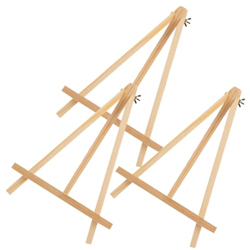 LOLIPPYY 3 Stück Teiliges Klappbares Holz Staffelei für Faltbarer Tisch Tripod Ständer Vielseitig als Malstaffelei und Bilderhalter Ergonomisch für Kunstunterricht und Kreative Aktivitäten von LOLIPPYY