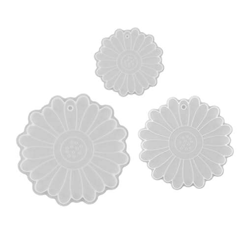 LOLIPPYY 3 Stück Teiliges Sonnenblume DIY Epoxidharz Gießform Untersetzer Kreativ Glatt Langlebig für Basteln und Handwerk von LOLIPPYY