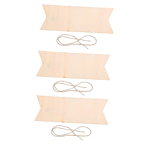 LOLIPPYY 3 Stück Unfertige Hängende Holzschilder Blanko Holztafeln zum Bemalen Beidseitig Glatt DIY Türschild Holzplaketten Basteln Dekoration von LOLIPPYY