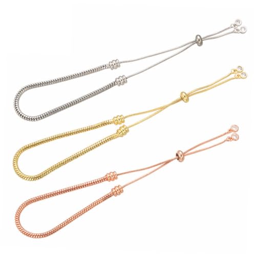 LOLIPPYY 3 Stück Verstellbare Schmuckzubehör Armbänder aus Messing Halbgefertigte DIY Basisgliederkette in Gold Weißgold Roségold Passend für Damen und Mädchen LOLIPPYY 3 Stück Verstellbare Schmuckzubehör Armbänder aus Messing Halbgefertigte DIY Basisgliederkette in Gold Weißgold Roségold Passend für Damen und Mädchen von LOLIPPYY