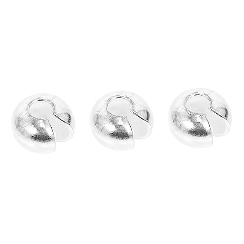 LOLIPPYY 3 Stücke Perlen Positionieren Crimpen Lieferungen Crimpperlen Perlen Für Armbänder Knoten Anhänger Für Die Herstellung Von Halsketten Reize Perlencrimps Runden Silber- Weiß von LOLIPPYY