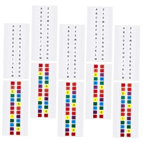 LOLIPPYY 30 Blatt Bunte Alphabet Tabs Kleine Selbstklebende Sticky Memo Pads mit Farbigen und Weißen Page Markern Wasserfeste Index Tabs zum Beschriften und Ordnen von Notizen für Büro und von LOLIPPYY