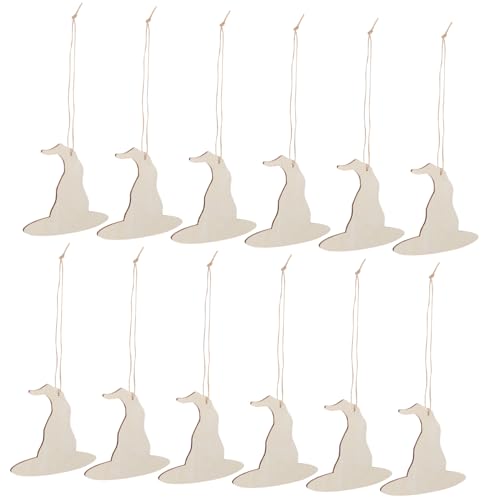 LOLIPPYY 30 Stk. Teiliges Holz Witch Hat mit Jutebändern Unbemalte Halloween Deko zum Bemalen und Basteln DIY Holzanhänger für Party und Kreative Handarbeiten LOLIPPYY 30 Stk. Teiliges Holz Witch Hat mit Jutebändern Unbemalte Halloween Deko zum Bemalen und Basteln DIY Holzanhänger für Party und Kreative Handarbeiten von LOLIPPYY