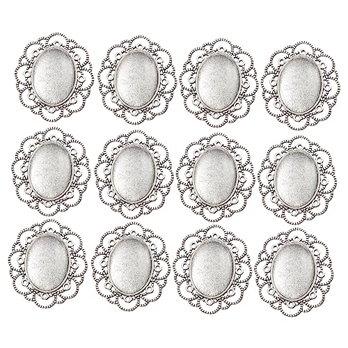 LOLIPPYY 30 Stück Broschenhalter Herstellung Broschenlünetten-Rohlinge runde leere Lünette leere Anstecknadeln Schmuck Blendenrohlinge Broschen-Kits Bastelset Glas Silver von LOLIPPYY