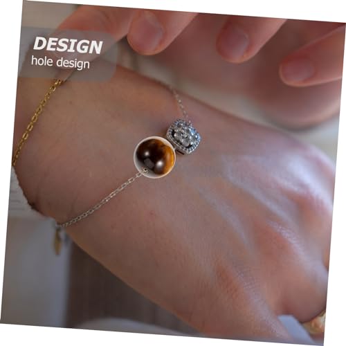 LOLIPPYY 30 Stück Natürliche Tigerauge Steinperlen Rund Abstandsperlen für Schmuckherstellung DIY Armbänder Halsketten Basteln Braune Perlen von LOLIPPYY