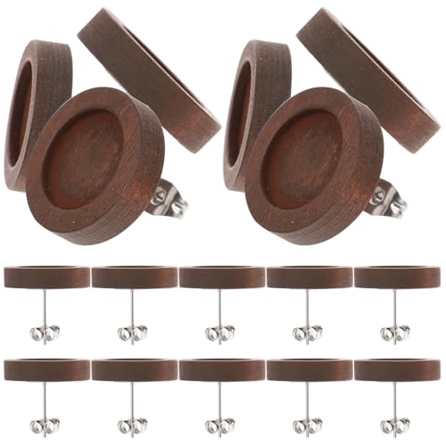 LOLIPPYY 30 Stück Ohrring Rohlinge Holz Ohrstecker Bezel Trays Edelsteinfassung DIY Schmuckzubehör Damen Ohrstecker Zubehör Tiefbraun Robust Langlebig LOLIPPYY 30 Stück Ohrring Rohlinge Holz Ohrstecker Bezel Trays Edelsteinfassung DIY Schmuckzubehör Damen Ohrstecker Zubehör Tiefbraun Robust Langlebig von LOLIPPYY