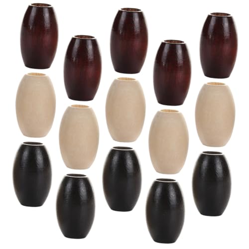 LOLIPPYY 30 Stück Oval Holzperlen Große DIY Schmuckperlen für Armbänder und Anhänger für Kreative Handwerksprojekte Natürliche Weinrote und Dunkelbraune Perlen von LOLIPPYY