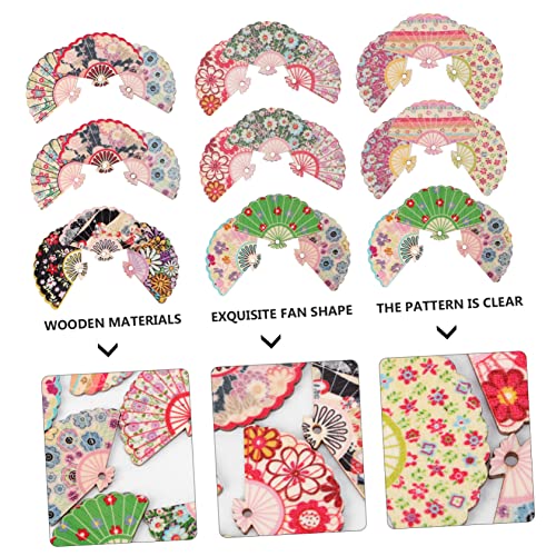 LOLIPPYY 30 Stück Teiliges Buntes Holzfächer Diy Bastelset Hängende Holzanhänger Natürliche Holzhandwerksdekoration für Personalisierung und Kreative Wohnaccessoires von LOLIPPYY