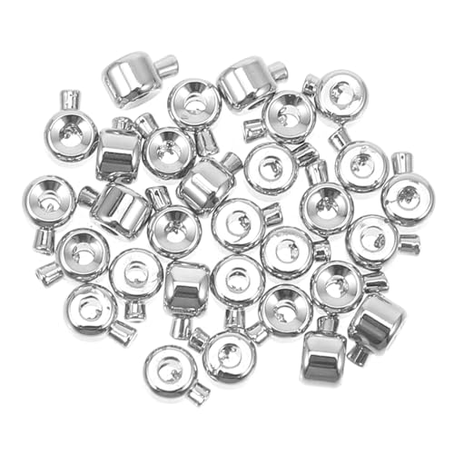 LOLIPPYY 30 Stück Teiliges Crimpperlen Weißgold für DIY Schmuckherstellung Metall Quetschperlen für Armband und Halskette Bastelperlen zum Selbermachen und Dekorieren von LOLIPPYY