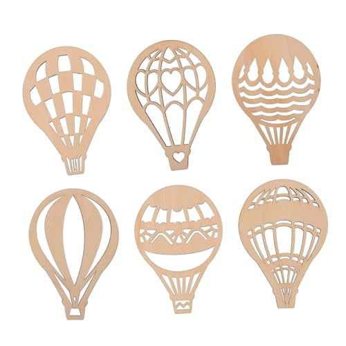LOLIPPYY 30 Stück Teiliges Heißluftballon Holzscheiben aus Langlebigem Holz mit Glatter Oberfläche zum Bemalen und Basteln für DIY Deko Geschenke und Kreative Handarbeiten von LOLIPPYY