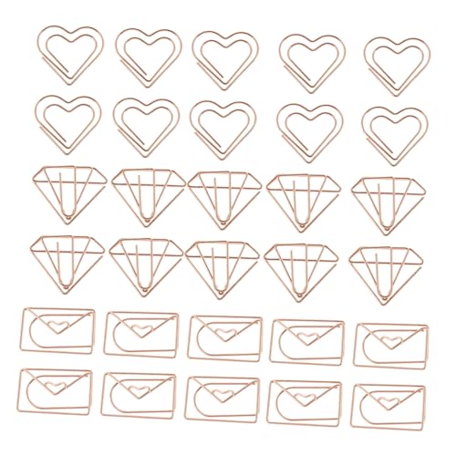 LOLIPPYY 30 Stück Teiliges Kleine Büroklammern in Umschlagform aus Langlebigem Metall Dekorative Paperclips für Dokumente Lesezeichen Fotos und Scrapbooking für Schule und von LOLIPPYY
