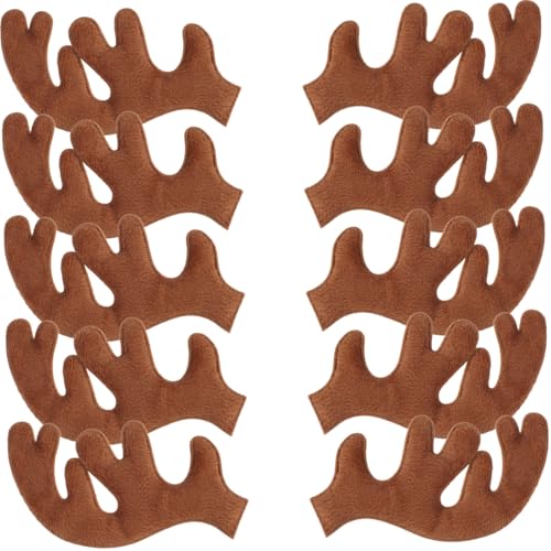 LOLIPPYY 30 Stück Teiliges Rentiergeweih aus Stoff Filzartige Hirschgeweihe für DIY Weihnachtsdeko Vielseitige Bastelaccessoires für Haarreifen Hutdekorationen Einfach Anzubringen Kreatives von LOLIPPYY